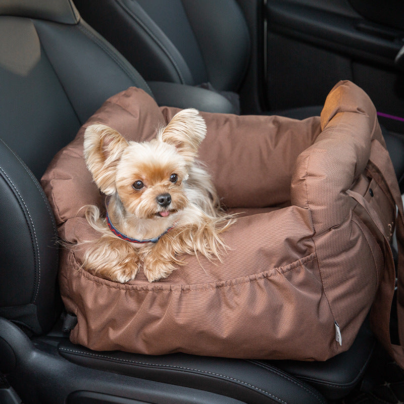 Brown Color Safety Dog Car Seat Bed